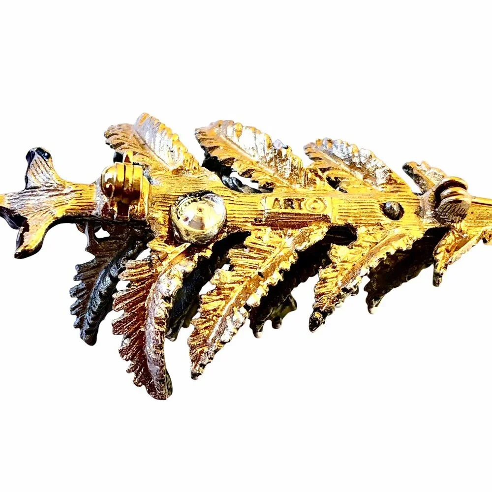 ART Arthur Pepper Vintage Christmas Tree Brooch Multi-Color Rhinestones signed